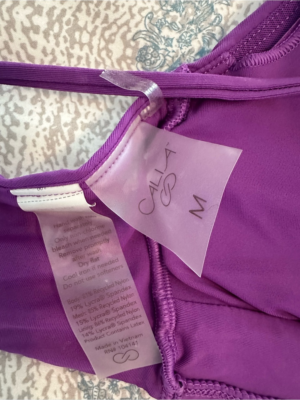 Purple Wireless Triangle Bikini Top with Cross-Back Straps - Picture 3 of 3